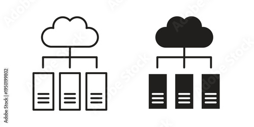 Data center icon symbol vector elements for infographic web. EPS10
