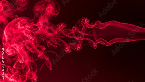 Abstract swirling red smoke and vapor against a dark mysterious background creating dynamic fluid shapes