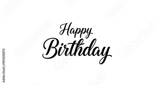 Elegant hand lettered happy birthday message with a dark silhouette