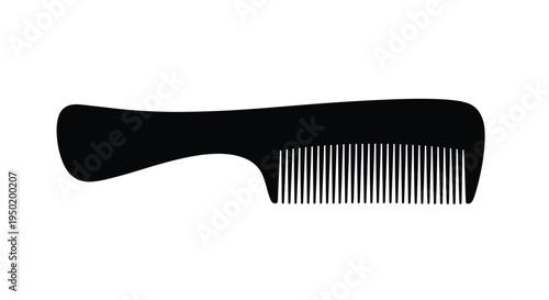 Black comb illustration against a white background a simple silhouette