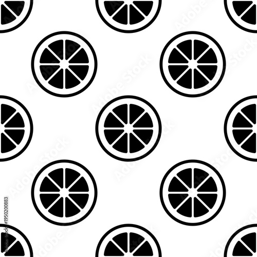 Lemon Fruit Slice Seamless Pattern