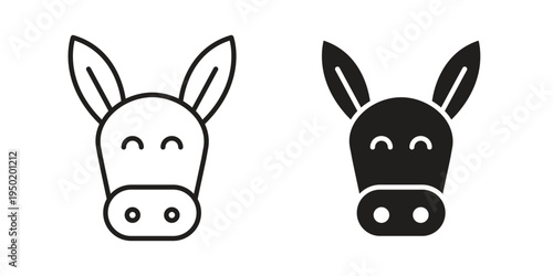 Donkey icon symbol vector elements for infographic web. EPS10