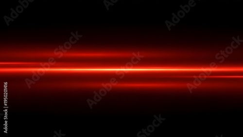 Abstract horizontal red and orange light streaks glowing intensely on a black background