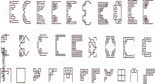 Hand drawn alphabet letters vector illustration set