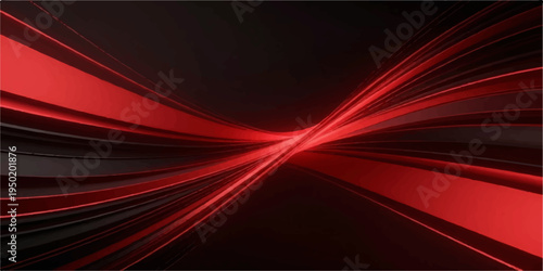 An energetic red and purple abstract fractal background features glowing waves and bright motion lines set against a dark night space for a high-tech wallpaper design