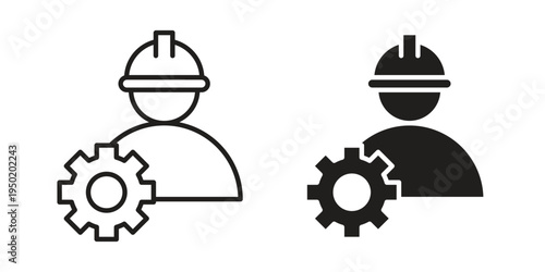 Engineer icon symbol vector elements for infographic web. EPS10