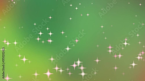 Wallpaper Mural Sparkling Green Background with Twinkling Stars Effect. Torontodigital.ca