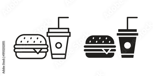 Fast food icon symbol vector elements for infographic web. EPS10