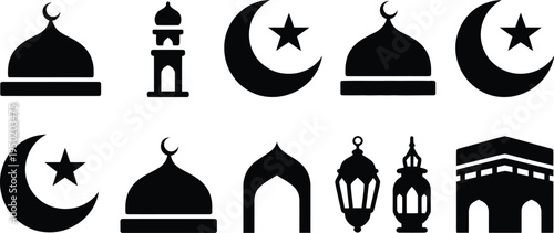 Colorful vector set of people icons inspired by global architecture landmarks and cultural buildings