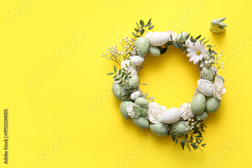 Easter wreath with white fl...