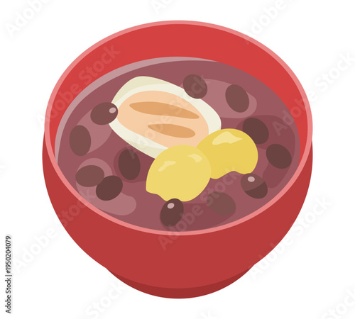 栗入りぜんざいのイラスト