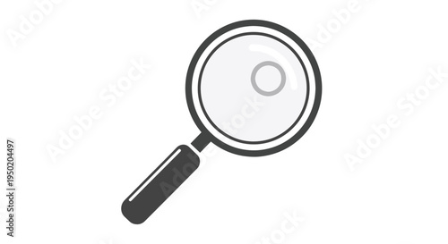 A magnifying glass on a white background.
