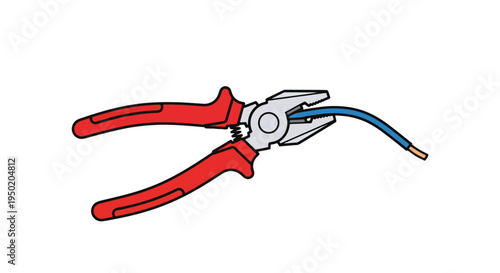 A pair of red handled wire cutters.
