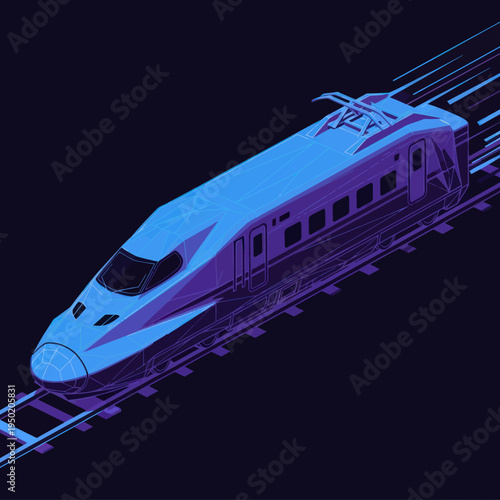 High Speed Train in Motion.