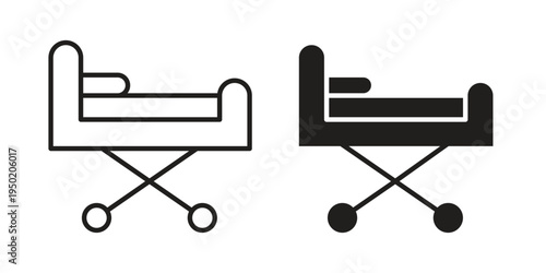 Hospital bed icon symbol vector elements for infographic web. EPS10