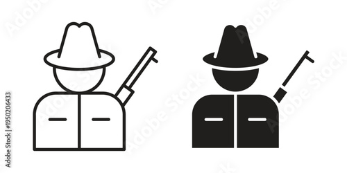 Hunter icon symbol vector elements for infographic web. EPS10