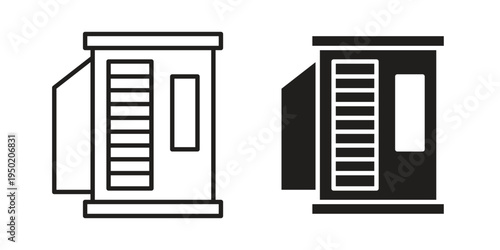 Infrared heat cabin icon symbol vector elements for infographic web. EPS10