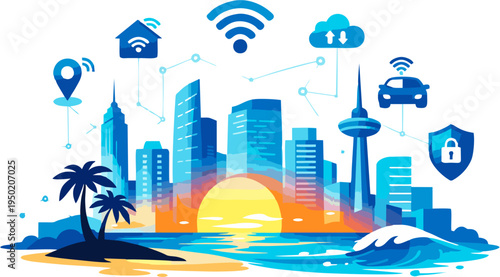 vector illustration of a city