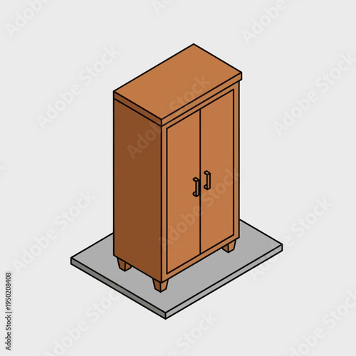 Wooden Cabinet with Two Doors.