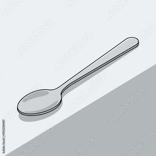 Silver Spoon Isolated on White Background.