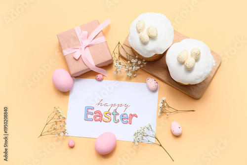 Happy Easter card with fest...