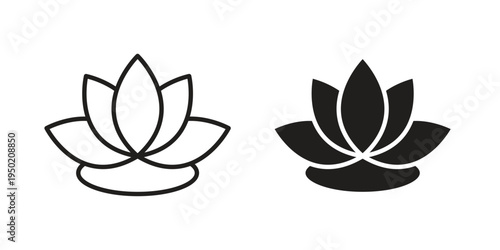 Lotus flower icon symbol vector elements for infographic web. EPS10