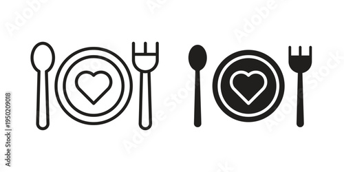 Love Plate icon symbol vector elements for infographic web. EPS10