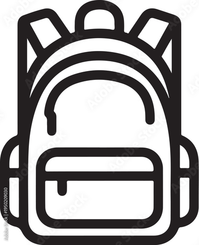 Vector backpack icon, black outline