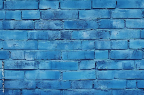 Processed collage of dark blue old brick wall texture. Background for banner, backdrop or texture.