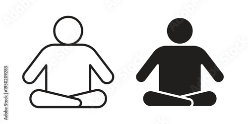 Meditating icon symbol vector elements for infographic web. EPS10