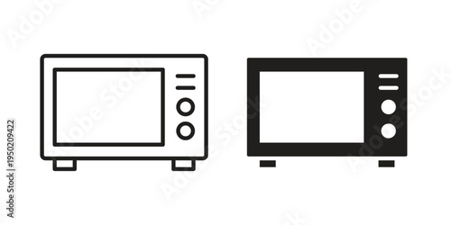Microwave icon symbol vector elements for infographic web. EPS10