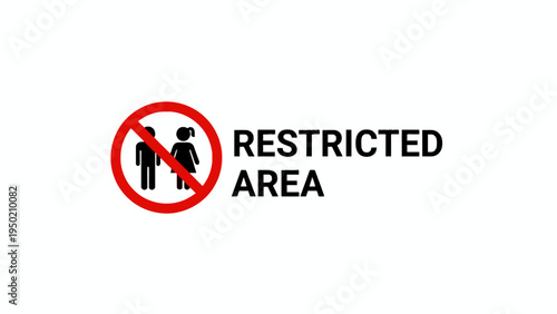 Restricted Area Sign Prohibiting Children on White Background