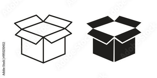 Open box icon symbol vector elements for infographic web. EPS10