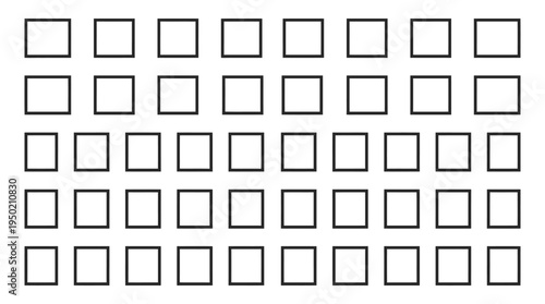 "Minimal grid of 20 squares with one missing bottom square forming irregular puzzle pattern."