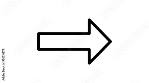 "Bold black right-pointing arrow with rectangular shaft and triangular head on white background."