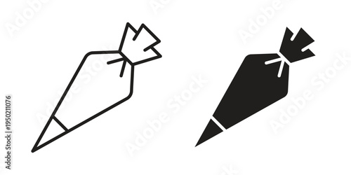 Pastry bag icon symbol vector elements for infographic web. EPS10