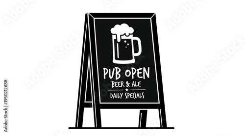 A pub sign advertising beer and daily specials