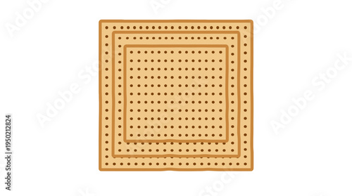 A single square matzah cracker, a staple food in Jewish tradition