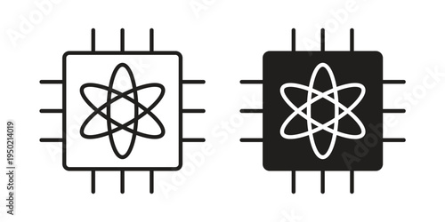 Quantum computing icon symbol vector elements for infographic web. EPS10
