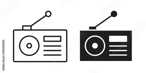 Radio icon symbol vector elements for infographic web. EPS10
