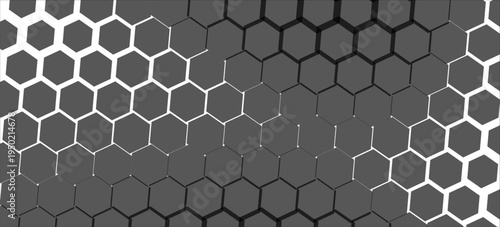 Abstract Geometric Hexagon Pattern in Grayscale