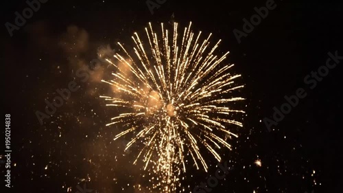 Fiery Explosions Illuminating Night: A Symphony of Golden Light in the Sky