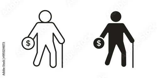 Retirement icon symbol vector elements for infographic web. EPS10