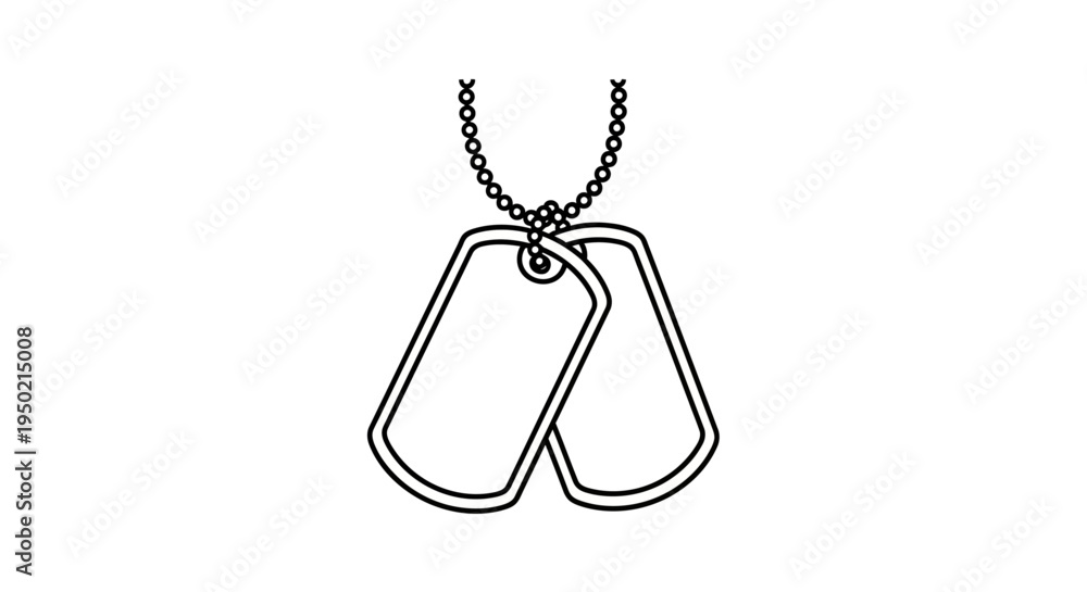 Fototapeta premium Military Dog Tags Necklace Illustration.