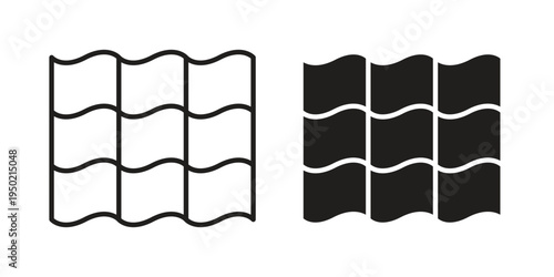 Roof tile icon symbol vector elements for infographic web. EPS10