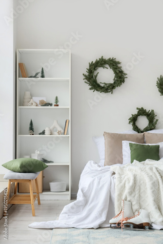 Light interior of bedroom w...