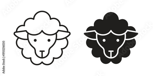 Sheep icon symbol vector elements for infographic web. EPS10