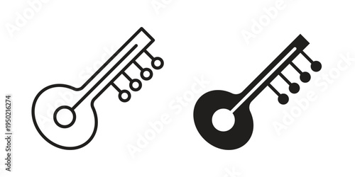 Sitar icon symbol vector elements for infographic web. EPS10