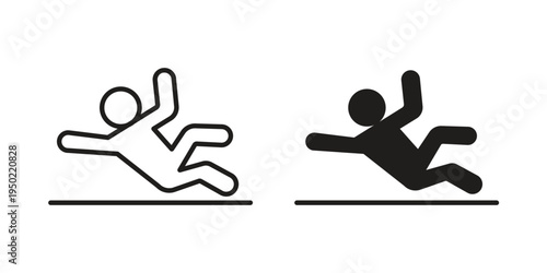 Accident icon line vector illustration in solid color design