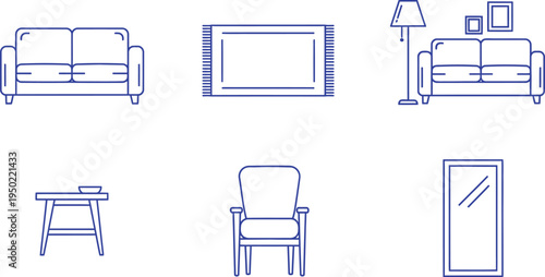 Furniture and room layout blueprint